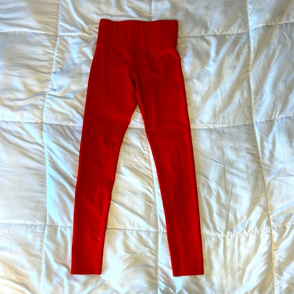 Carbon38, small, bright red workout leggings